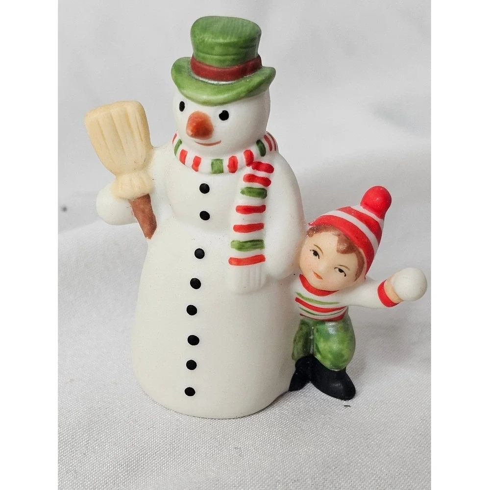 VTG G.Z.L. Snowman Figurine 2.75in White Vintage 1986 Ceramic Child Winter Decor
